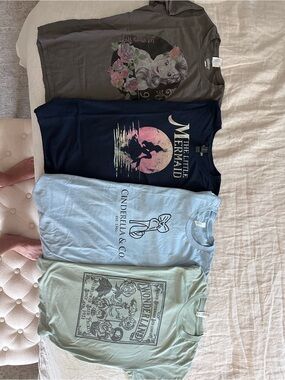 Disney princess Women's Short Sleeve Tees - Ariel Belle Cinderella wildflowers